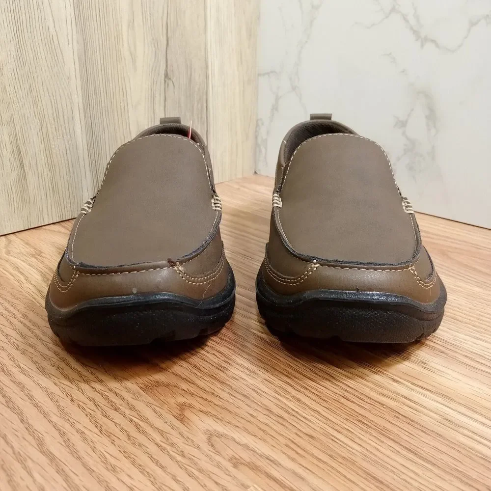 Deer Stags Boys‎ Sz 4M EU 36 Zesty Brown Slip On Loafers Faux Leather